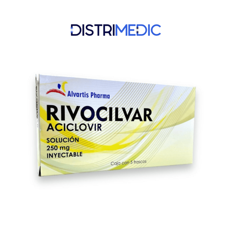 Aciclovir Solución Inyectable (RIVOCILVAR), 250 mg, 5 Frascos, Alvartis, 01000042640000