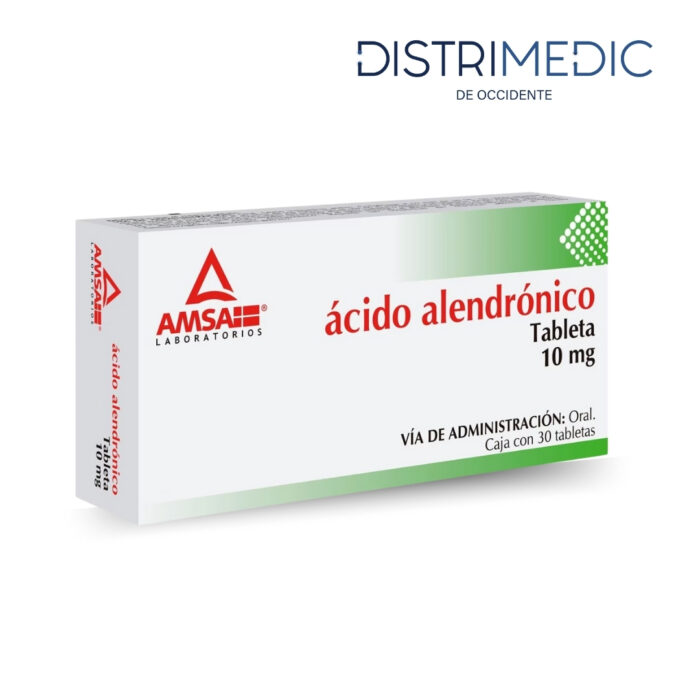 Ácido Alendrónico, 10 mg, 30 Tabletas, Amsa-Distrimedic de Occidente