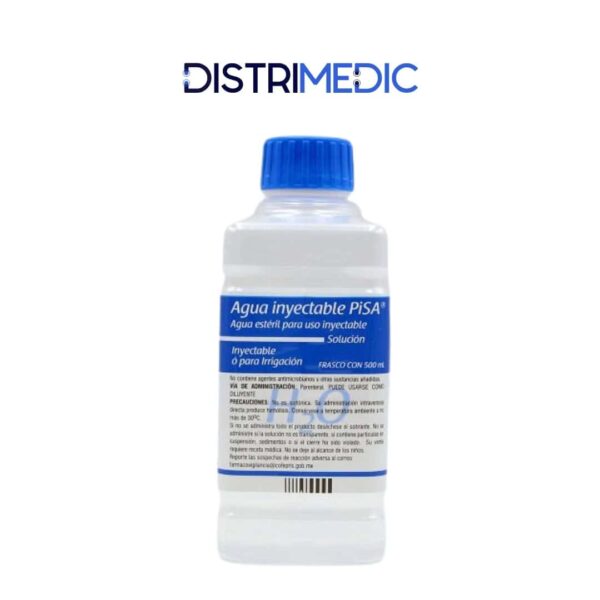 Agua Estéril Inyectable, 500 ml, Pisa
