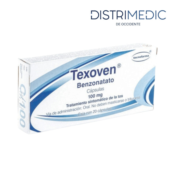 Benzonatato, 100 mg, 20 Cápsulas, Tecnofarma-Distrimedic de Occidente