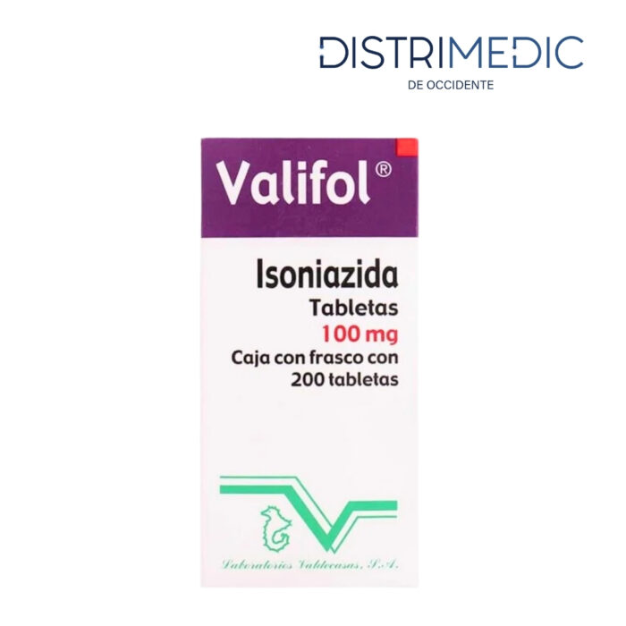 Isoniazida, 100 mg, 200 Tabletas, Valdecasas-Distrimedic de Occidente