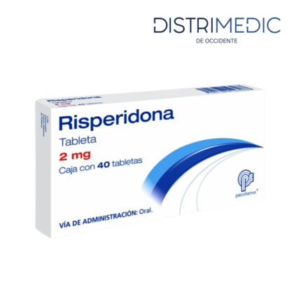 Risperidona, 2 mg, 40 Tabletas, Psicofarma-Distrimedic de Occidente